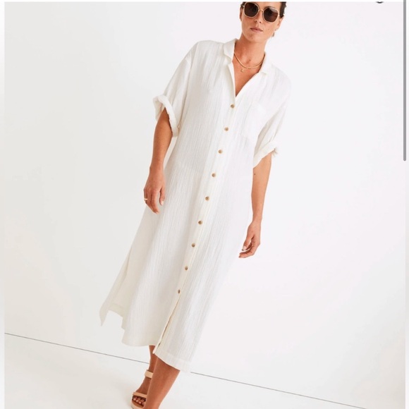 Madewell Other - Madewell Lightestspun Cover Up Maxi Shirtdress
